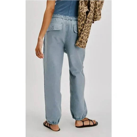 FREE PEOPLE WOMEN'S river stone pants relaxed jogger fit blue Size XS  NEW - Picture 2 of 10